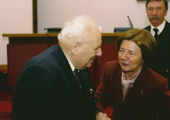 Maria Kaczyńska i prof. Andrzej Stelmachowski