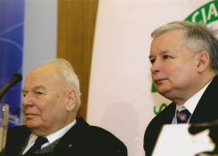 Prof. Andrzej Stelmchowski i pos. Jarosław Kaczyński, prezes PiS